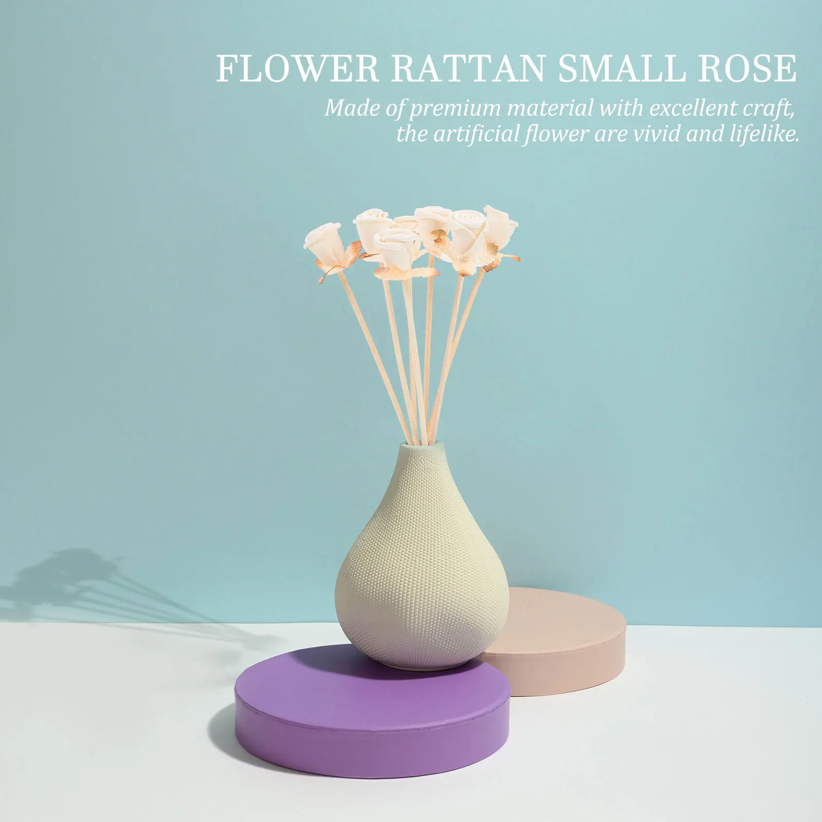 

12Pcs Aroma Diffuser Fireless Aroma Flower Essential Oil Diffuser Indoor Aromatherapy Accessories Vase Decoration Home Office