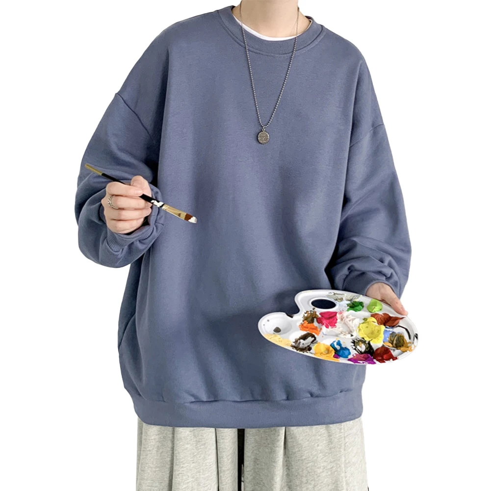 بلوفر رياضي XL 2XL ملابس شارع غير رسمية نمط رياضي علامة تجارية جديدة تصميم كم طويل نسيج بوليستر