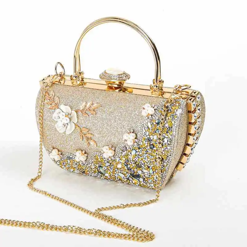 Imagem -02 - Cristal Flor Embreagem de Casamento para Mulheres Bolsa de Noiva Bolsas de Diamante Designer de Luxo Jantar Coquetel Nova Chegada 2023