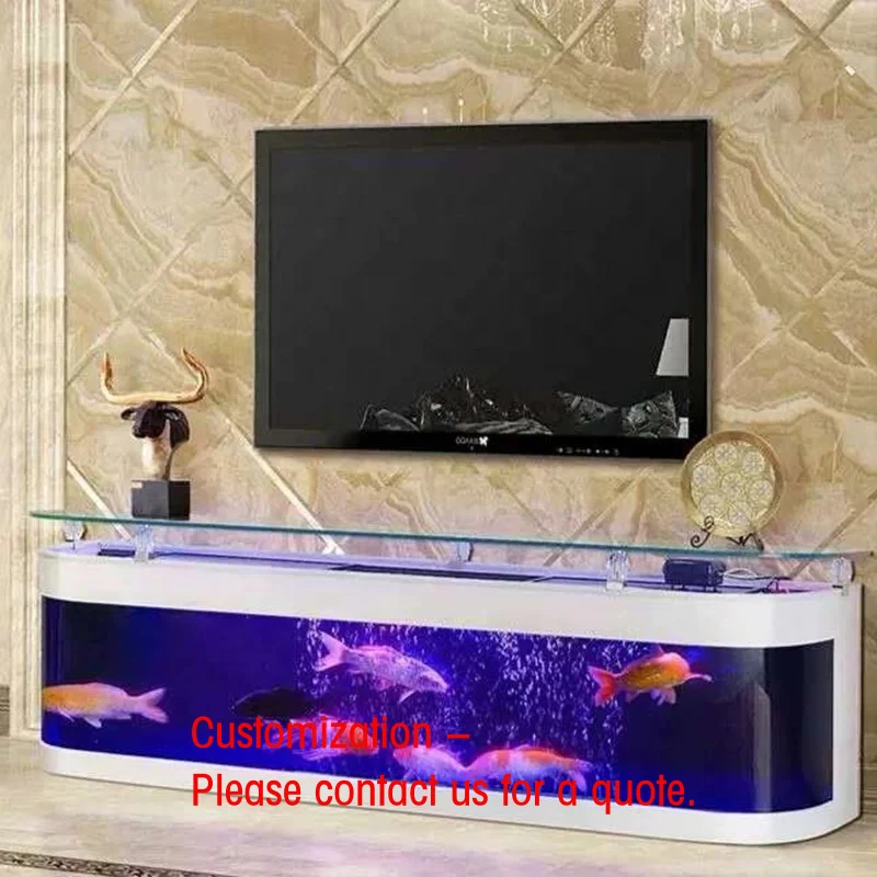 

custom.Customized Household Furniture Luxury Glass Table Coffee Table with Aquarium Tea Table and Tv Cabinet Fish
