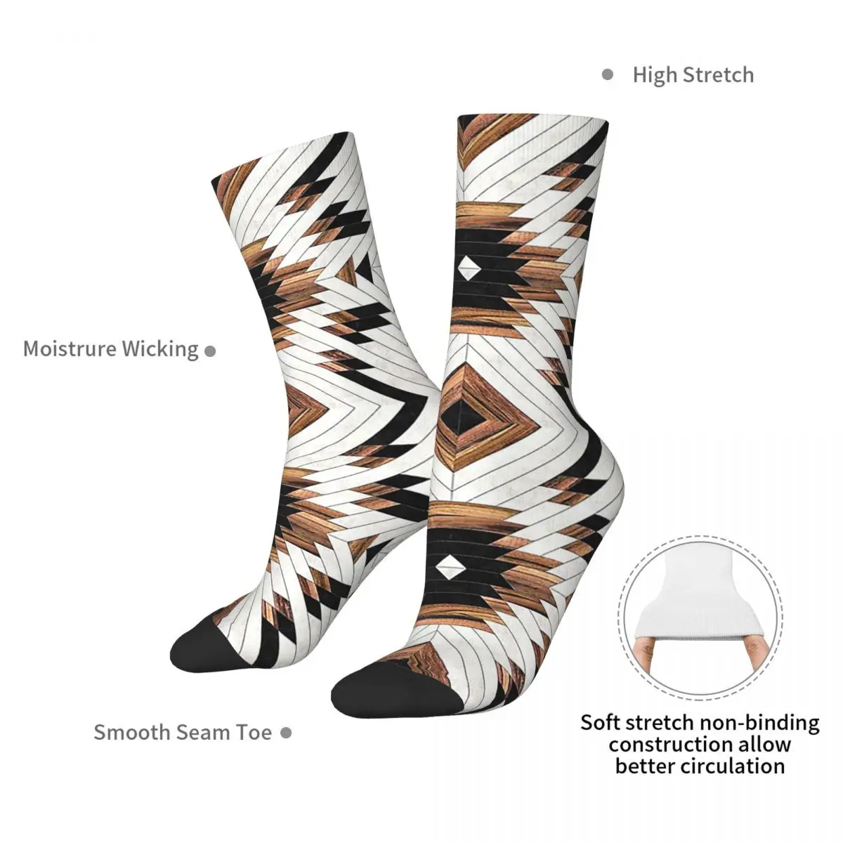 Urban Tribal Pattern No.5 Aztec Concrete And Wood Socks Harajuku Stockings All Season Long Socks for Man's Woman's Birthday Gift