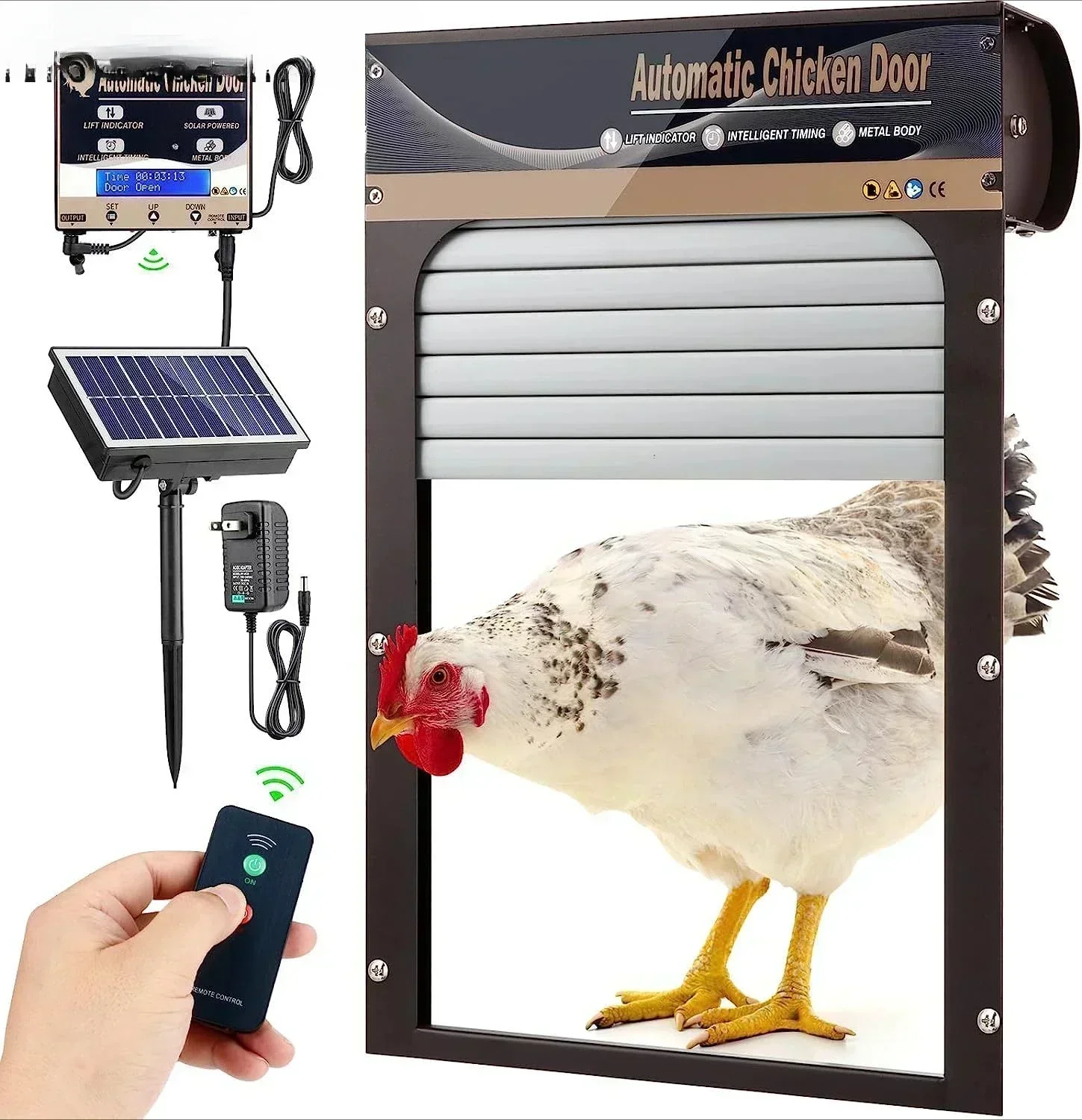 

Automatic chicken coop door Solar power generation Automatic chicken coop door High-quality practical chicken pet dog cage door