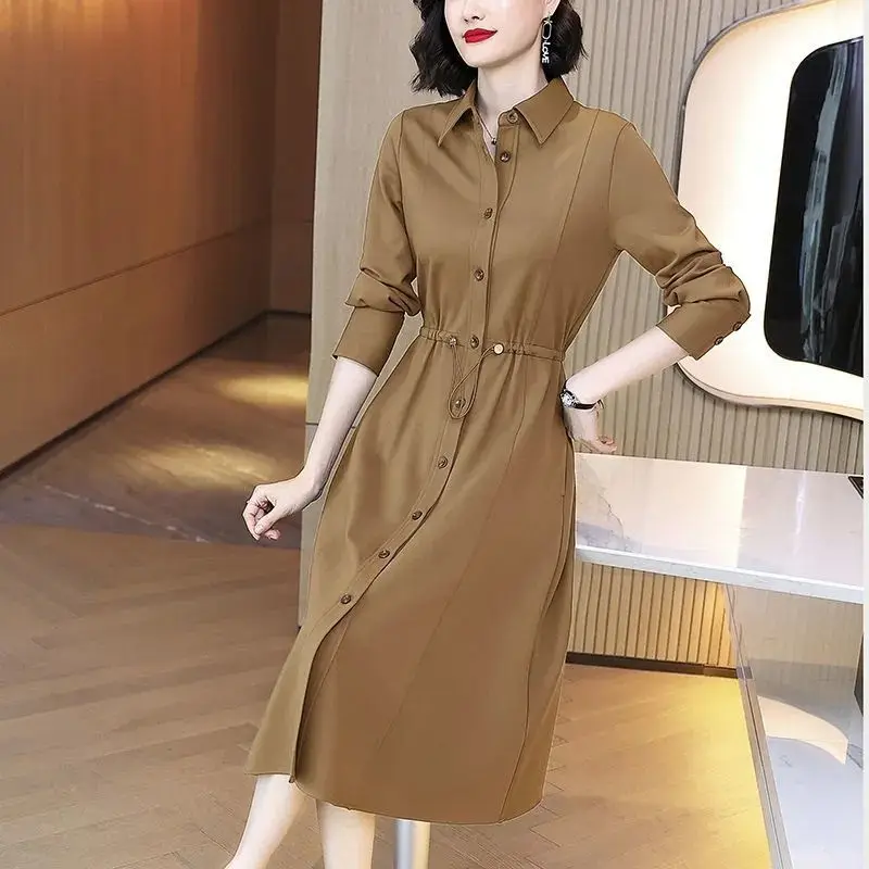 Women's Clothing Autumn Elegant Lace Up Single Breasted Shirt Dress Korean Fashion High Waist Midi Dresses Long Sleeve Vestidos - AliExpress 200000345 Women's Clothing Autumn Elegant Lace Up Single Breasted Shirt Dress Korean Fashion High Waist Midi Dresses Long Sleeve Vestidos - AliExpress 200000345