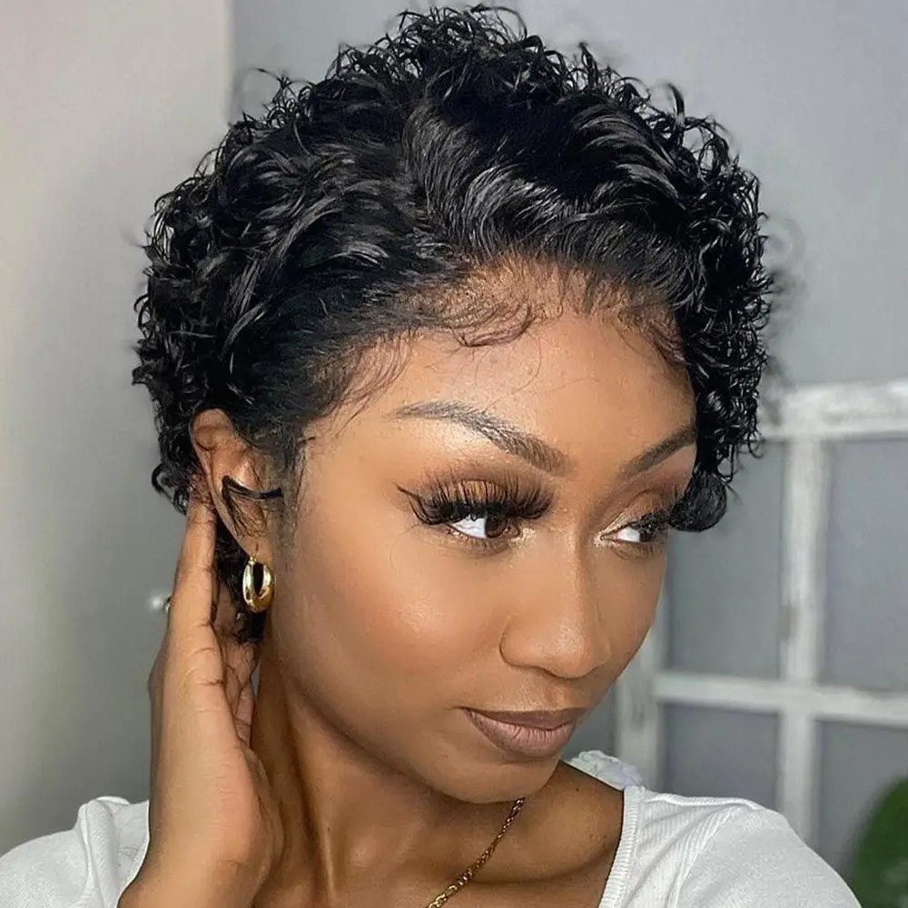 Pixie Cut Wig Human Hair 13x1 Lace Frontal Wigs Human Hair Short Bob Human Hair Wigs For Black Women Lace Front Human Hair Wig