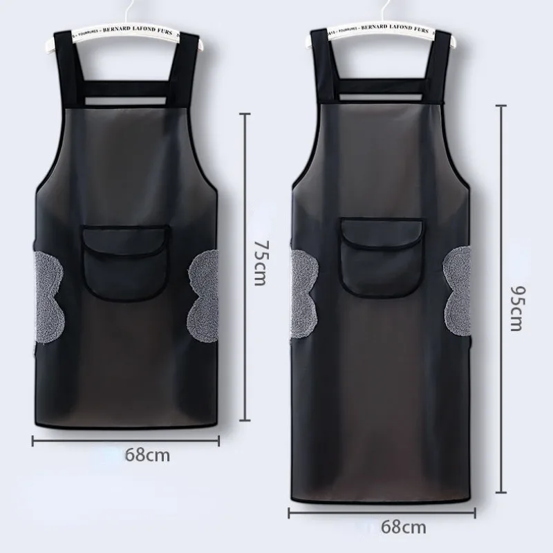 Transparent TPU Kitchen Apron Waterproof Anti-oil Sleeveless Cooking Aprons Bib For Baking Kitchen Cleaning Accessories