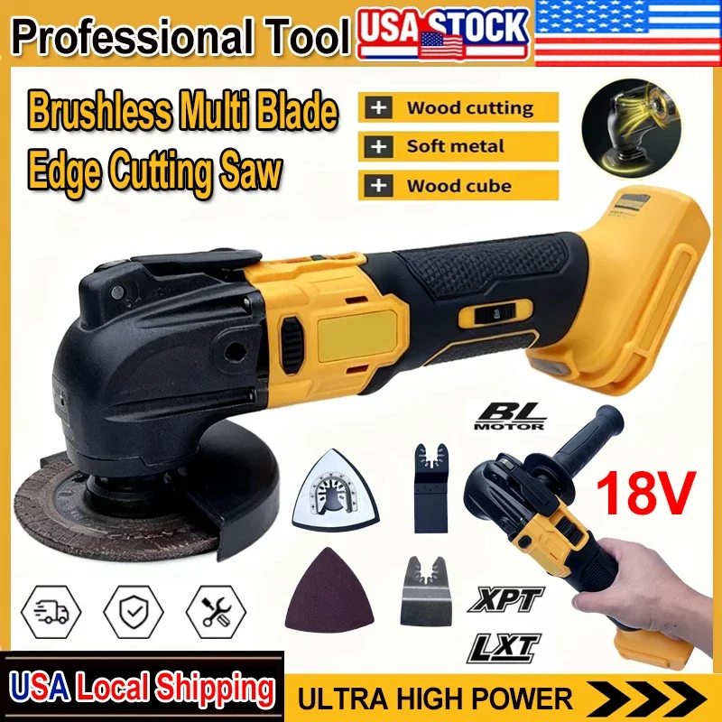 

Fit DeWalt Brushless Oscillating Multi Tool Cordless Vibration Woodworking Powerl Tool Electric Trimmer Saw for 18V Battery
