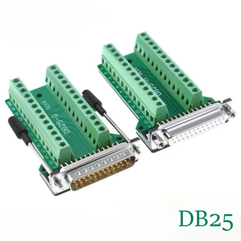 Модуль сигнального терминала DB25 D-SUB 25-контактный, плата-адаптер для печатной платы, разъемы RS232 (папа/мама) Модуль сигнального терминала DB25 D-SUB 25-контактный, плата-адаптер для печатной платы, разъемы RS232 (папа/мама)
