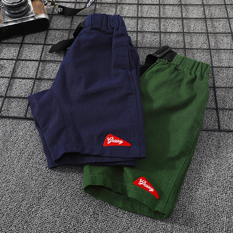 New Summer Baby Boy Shorts Fashion Teenage School Boys Sports Pants Toddler Kids Elastic Waist Solid Red Short Children Clothes