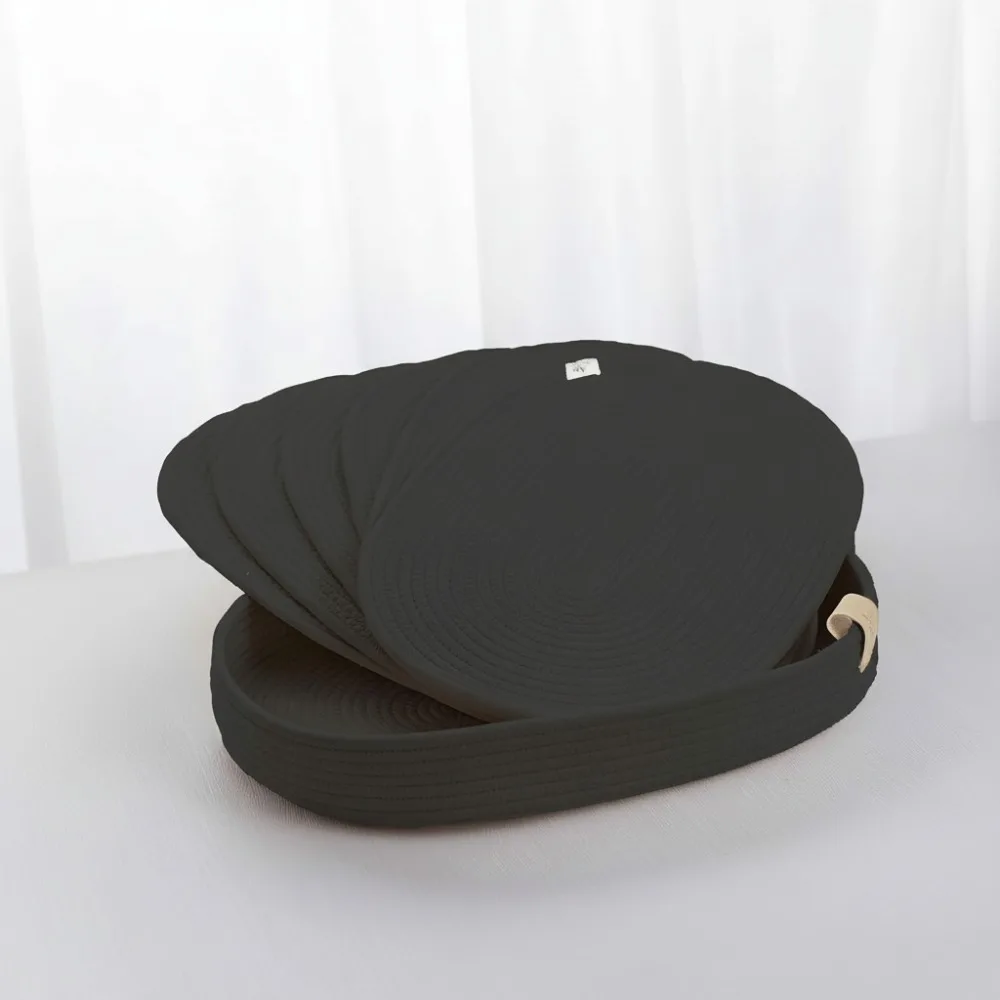 Набор из 6 овальных тканых салфеток в стиле бохо - декор для кухни в фермерском доме, моющиеся коврики для стола ручной работы для столовой