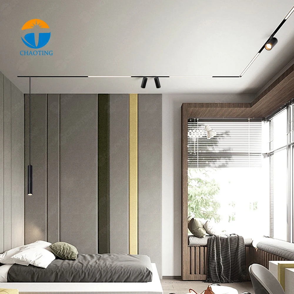 Museum Exhibition Gallery Art Rail Lighting Anti Glare Zoomable 10W 20W Led Track Light Pedant Dimmable Cob Rail Lighting System