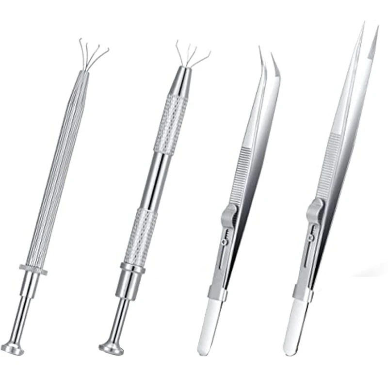 Multipurpose Tweezers Jewelry Tool Gem Holder Diamond Jewelry Tweezers Set Of 4 Extra Fine Tweezer