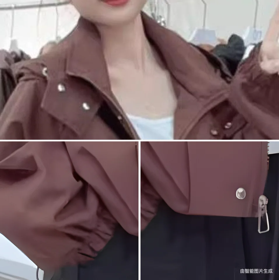 Jaqueta solta com capuz casual casaco ao ar livre manga longa à prova de vento ao ar livre carga de ferramentas, topo curto, nova moda, outono, 2026