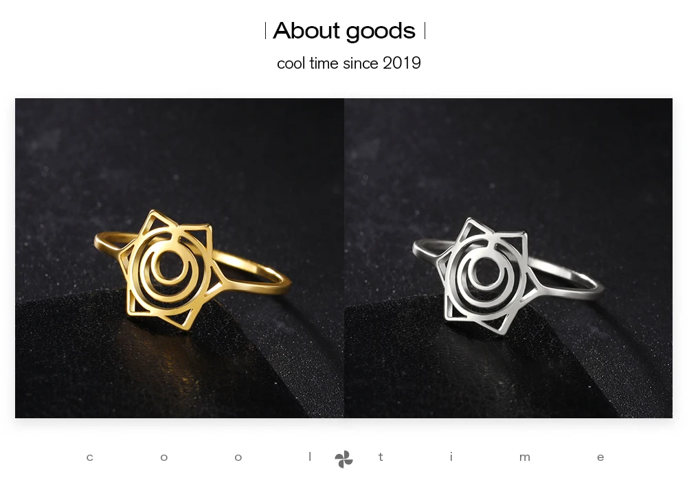 COOLTIME Sakral Chakra Symbol Ring Frauen Männer Edelstahl Svadhisthana Yoga Chakra Fingerringe Vintage Amulett Schmuck Geschenk – Detail 3