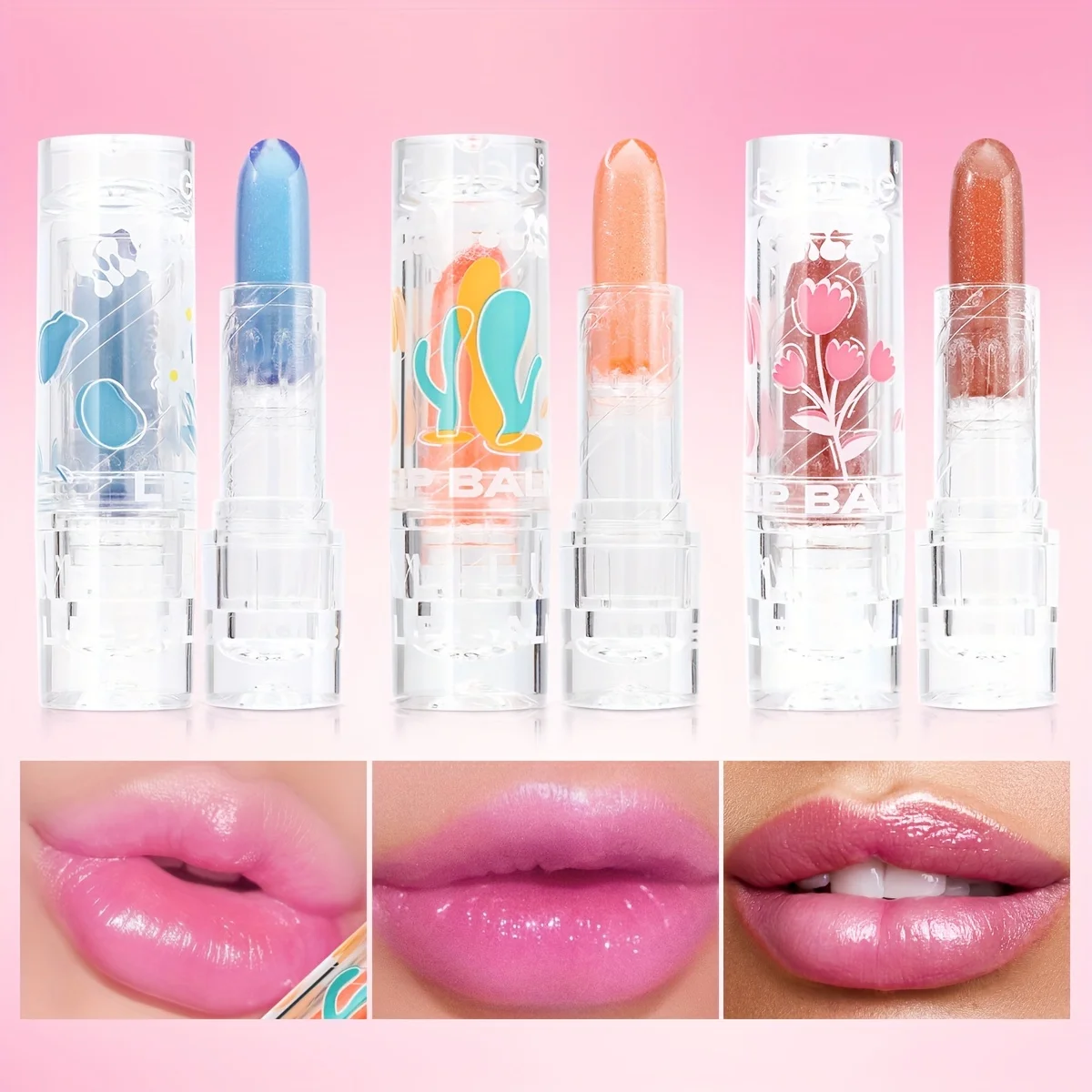 페블 컬러 체인징 립밤 - 보습, 변색 없음, 끈적임 없음, 가벼운 사용감 - 모든 피부 타입에 적합