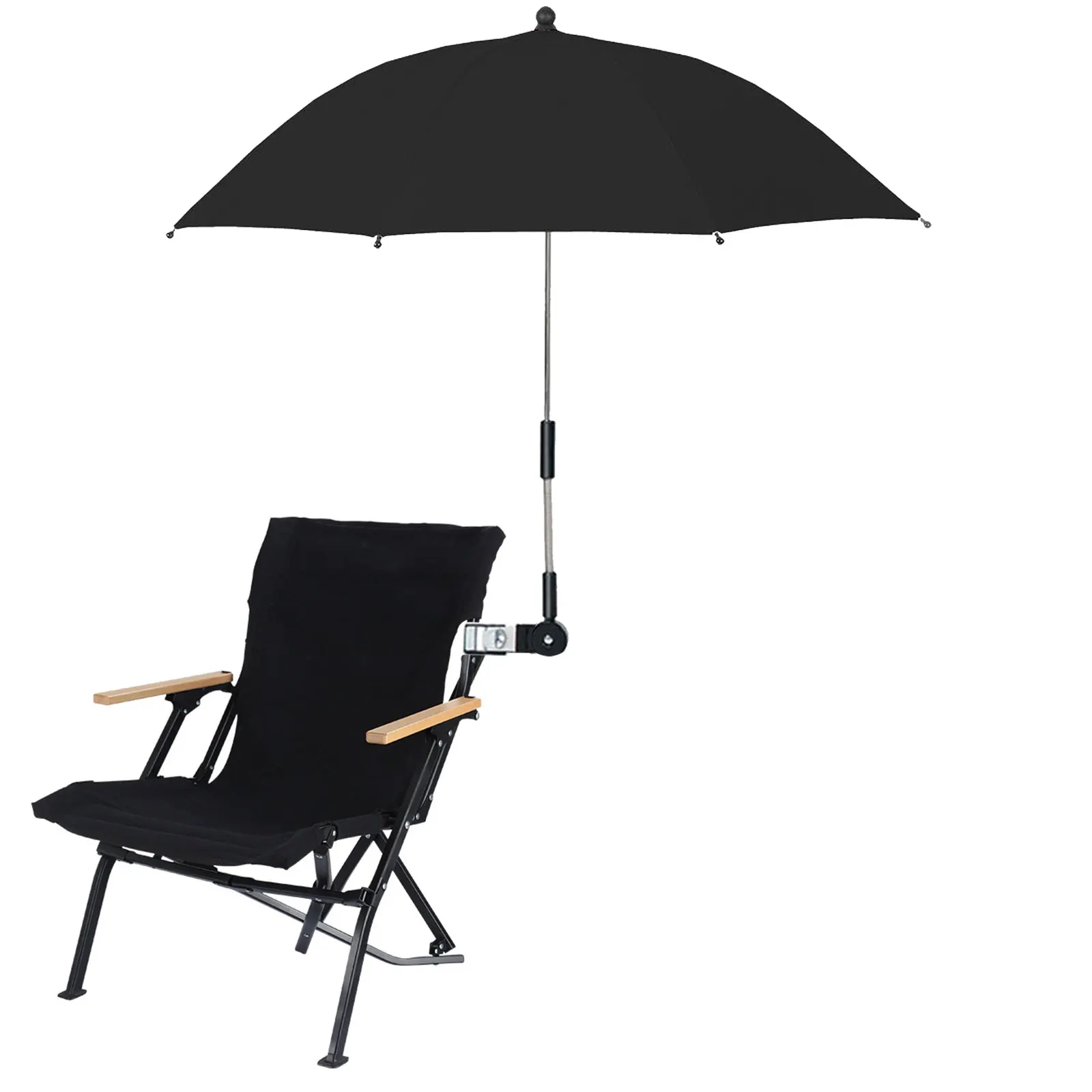 ZK20 Parapluie de chaise de plage Proteção UV Guarda-sol de poussette pour bébé 360 °   Pare-soleil de chaise ajustável com pince