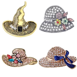 Rhinestone Hat Brooch for Women Unisex Enamel Everyday Use Pin Office Party Friend Gifts Jewelry Accessories