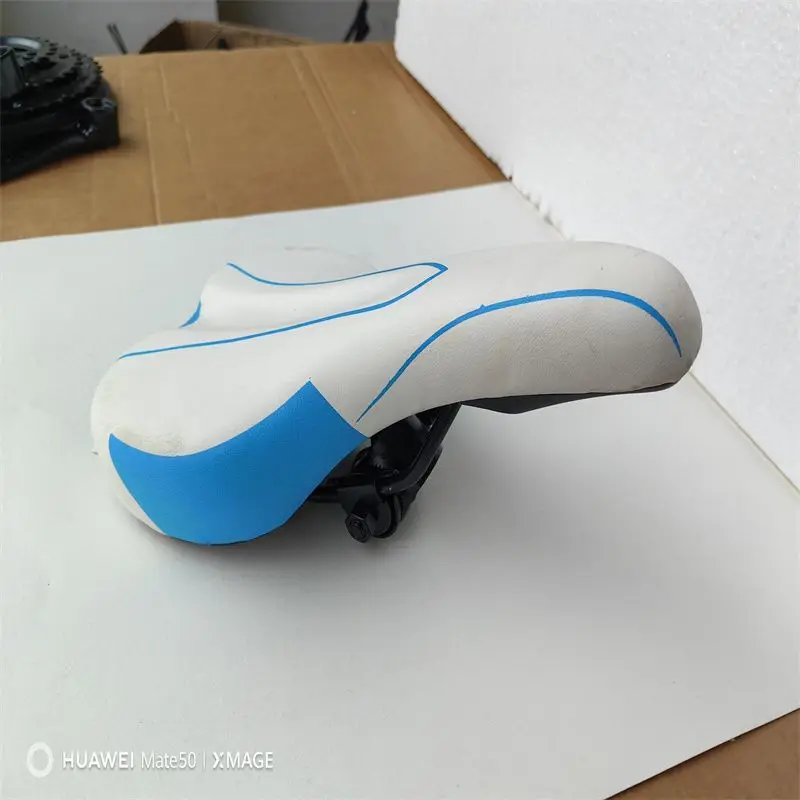 White Blue Bicycle Seat Cover Soft Padded Breathable Non-Slip Bike Saddle Cushion for Outdoor Cycling Mountain Road Bikes Adults - view 6
