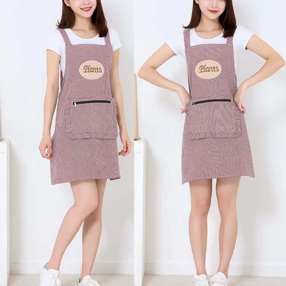 New Cotton Household Aprons Oil-proof with Pocket Sleeveless Overalls Widened Large Dirt-resistant Cooking Apron Home Cooking