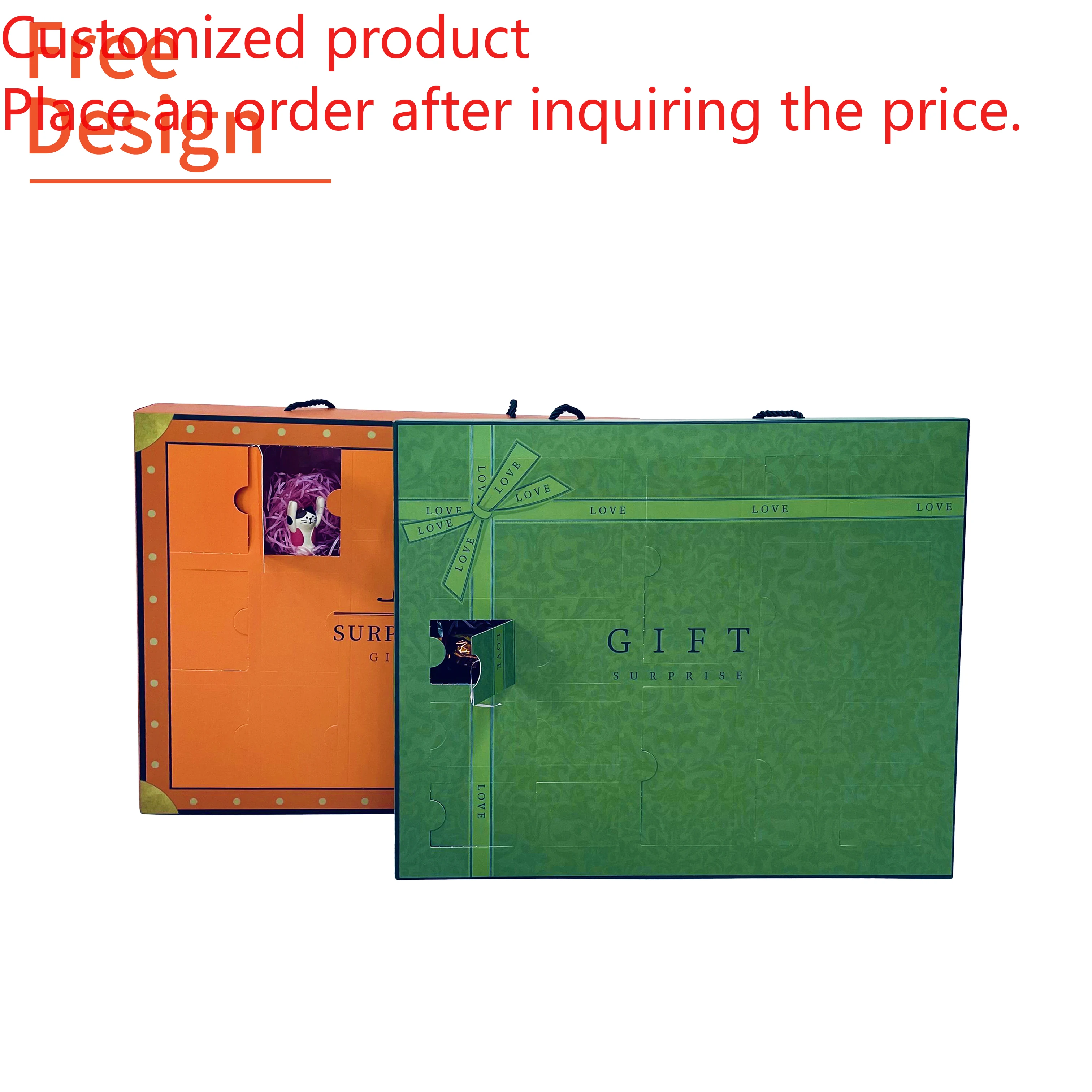 

Customization.Manufacturer Christmas Boxes Low Price 12 Day Empty Food Chocolate Wholesale Price Luxury Gift Box Advent Calendar