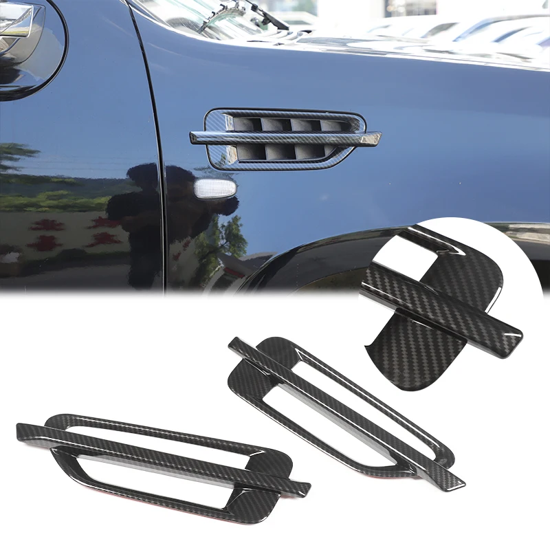 

For Cadillac Escalade 2007-2014 ABS plastic carbon fiber pattern Car Side Air Outlet Fender Fin Vent Trim Cover accessories 2Pcs
