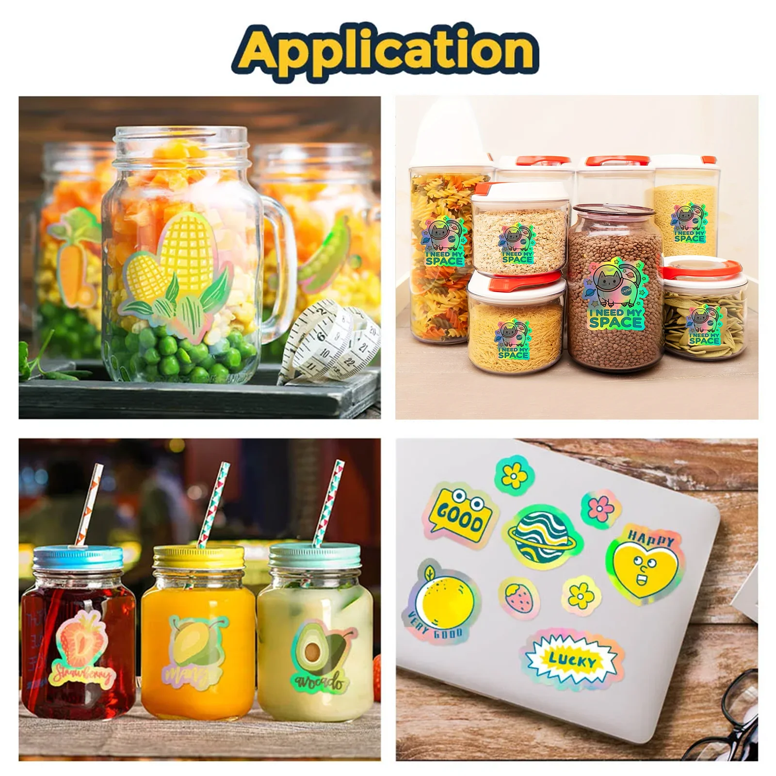 10 시트 홀로그램 무지개 비닐 스티커 용지 8.5x11 인치 방수 찢어짐 방지 잉크젯 문자 크기 스티커 프로젝트용