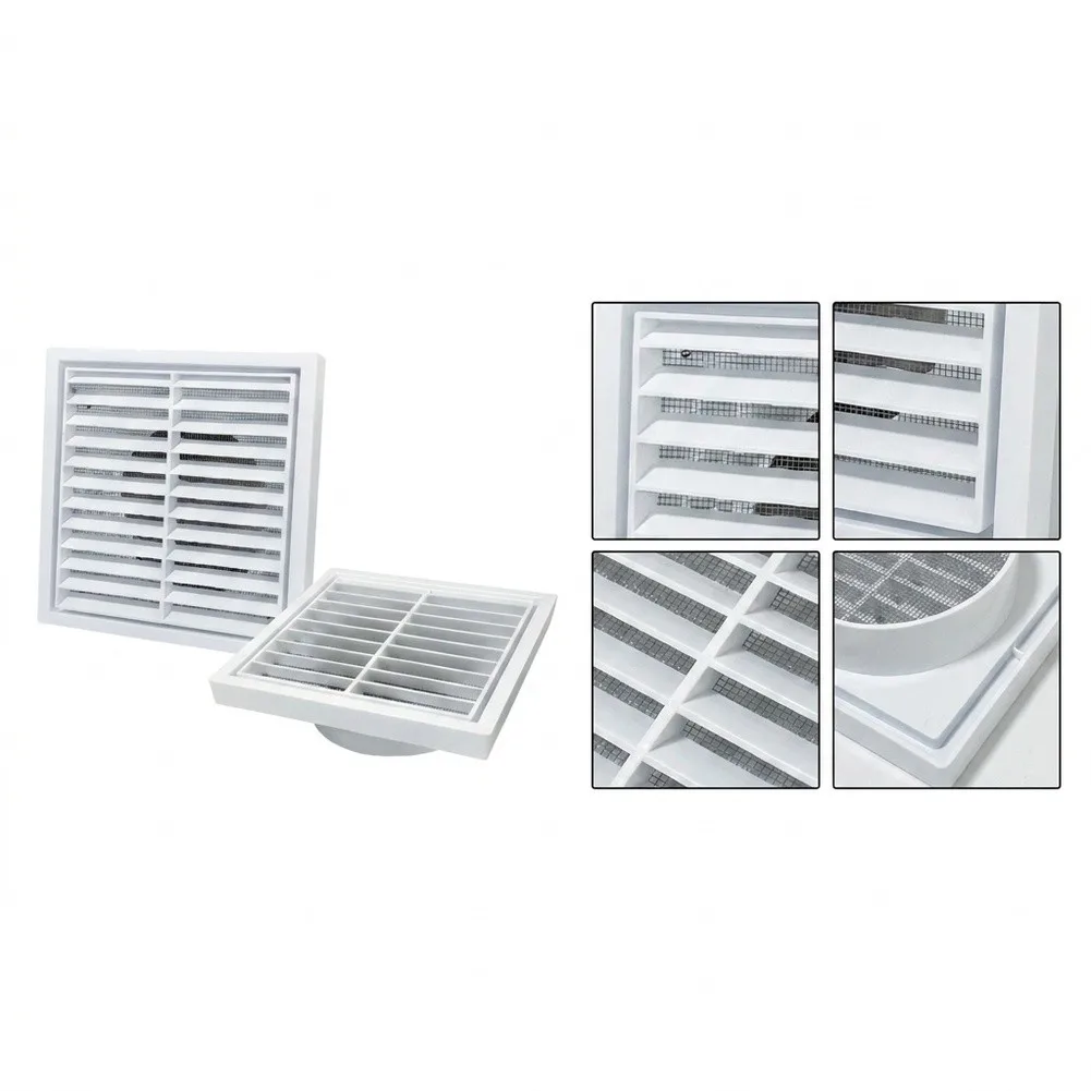 For 8 Inch Round Dryer Vent Cap with Rainproof Louvers and Built-in Mesh Screen for Outdoor Installation ABS Material