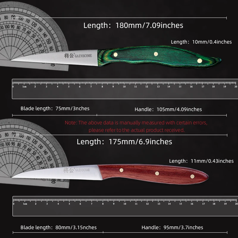 Imagem -06 - Gainscome Fruit Carving Knives Conjunto Poke Faca Frutas e Vegetais Platter Carving Tool Super Sharp Master Knife Aço Inoxidável