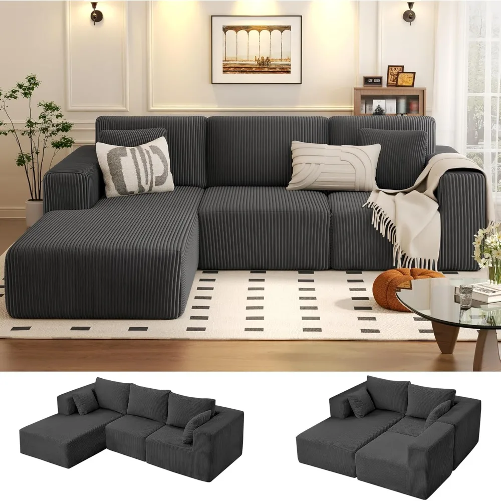 

Modular Sectional Sofa, 107'' Cloud Couch for Living Room, L Shaped Modern Sectional Sofa with Chaise