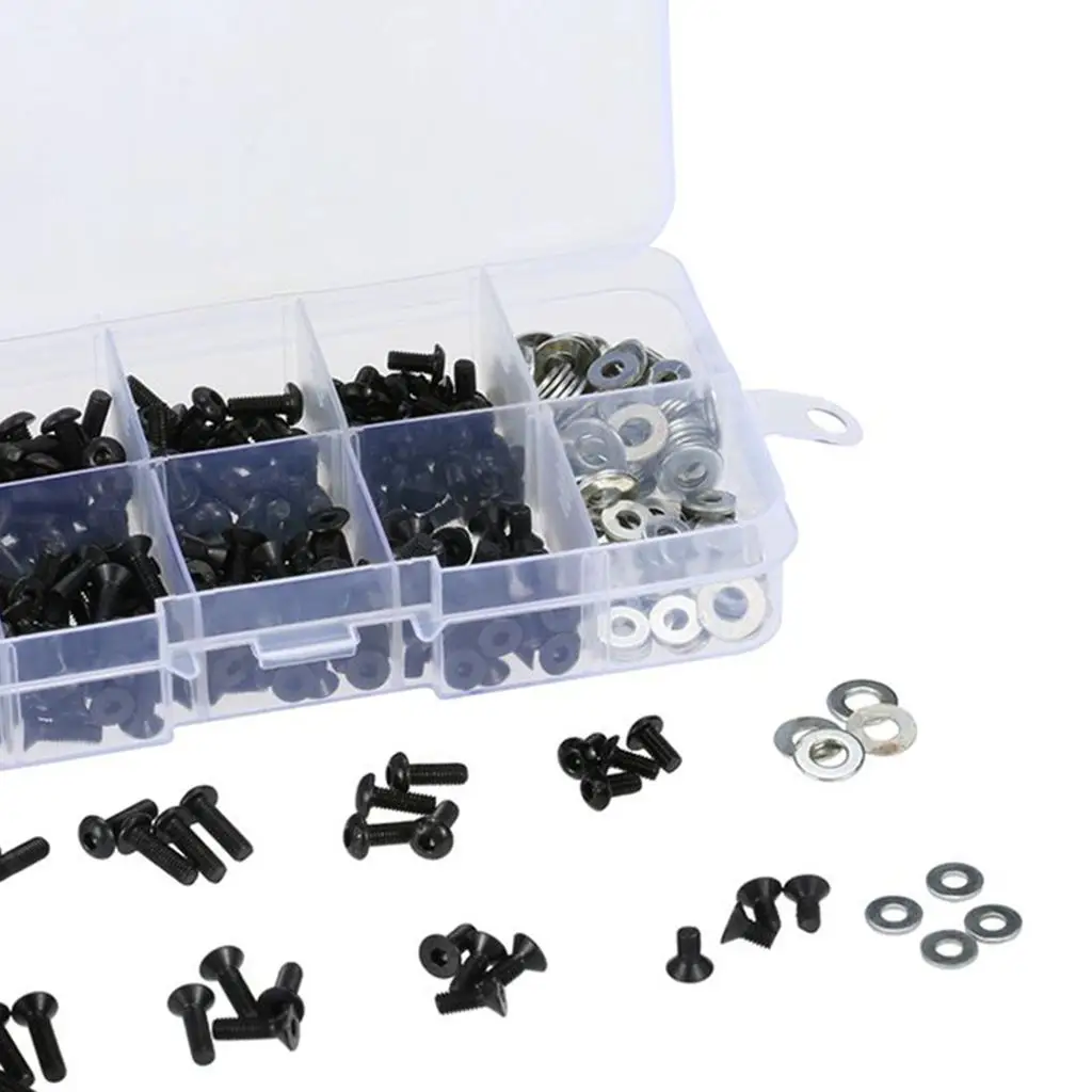 RC Car Screws Nuts Set Metal Washers Storage Box for 1 10 HSP RC Car DIY Accessories Kit