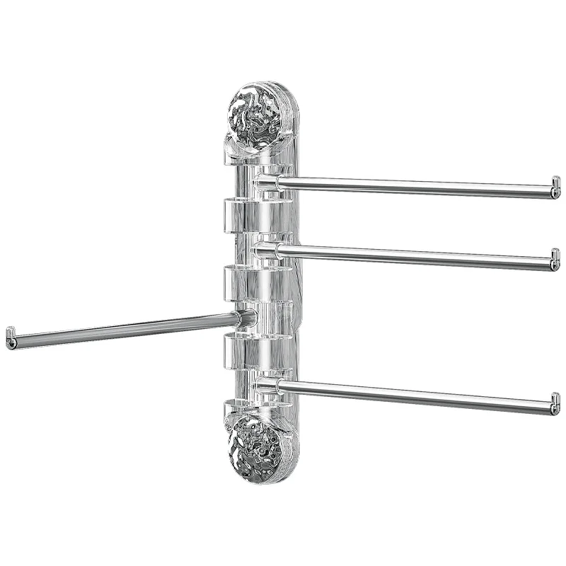 Suction Cup Towel Rack Non Punching Rotating Multi Pole Storage Rack In The Bathroom Toilet Towel Rod