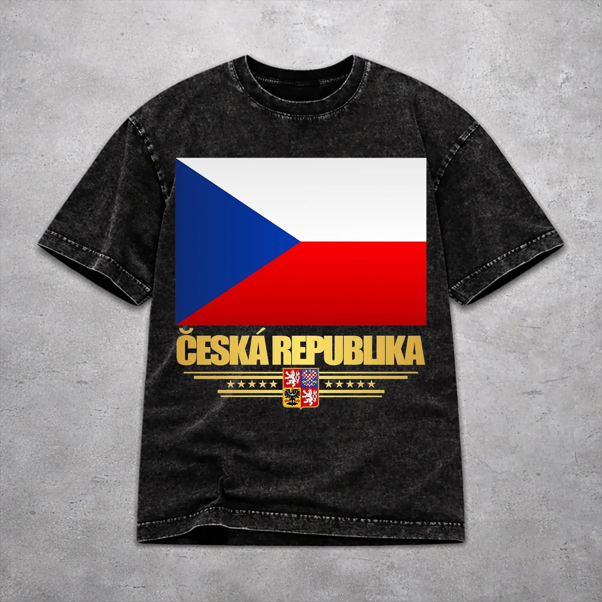 Stylish Women Men Czech Republic Coat of Arms Tee Shirt Cotton Washed  T Shirts Outfits