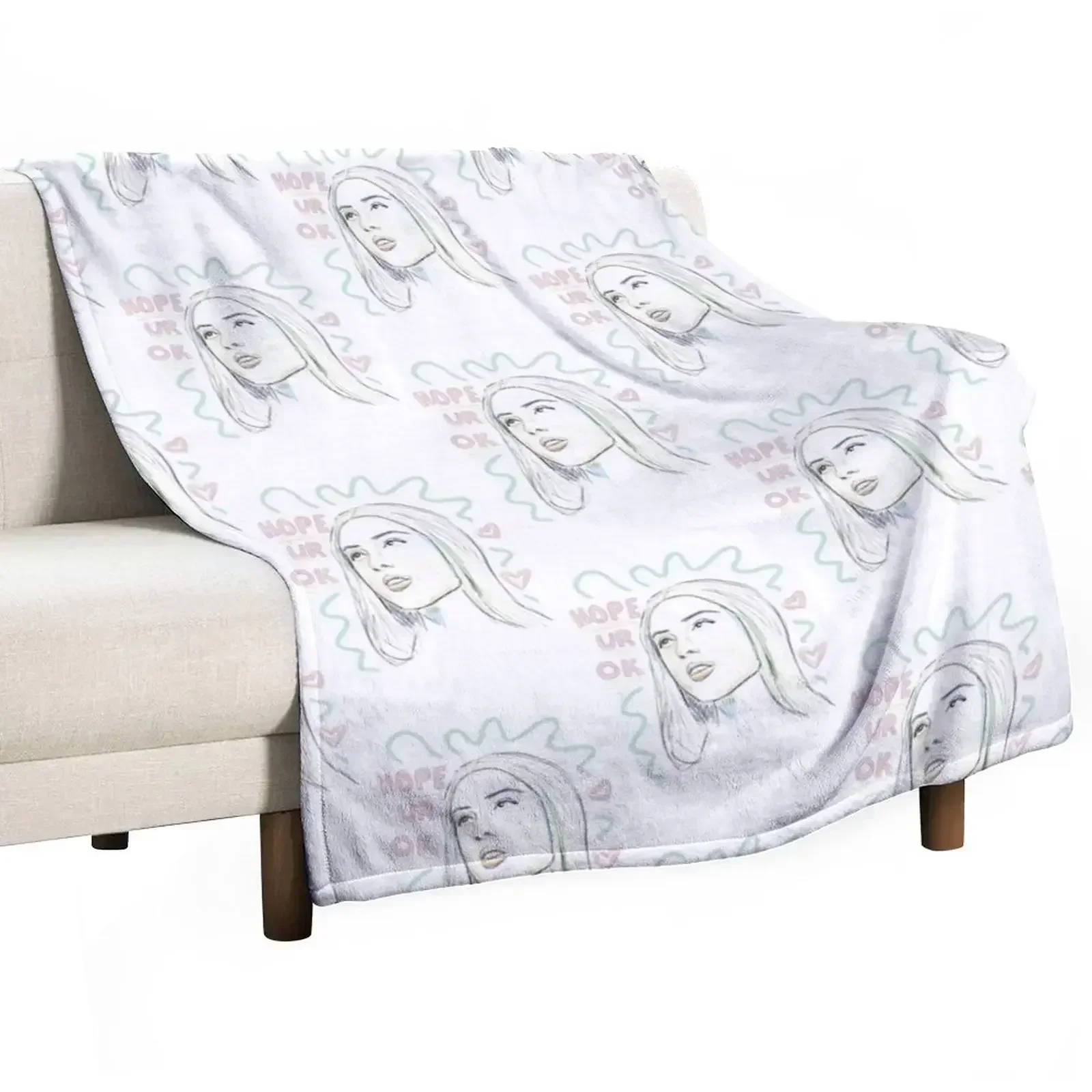 hope ur ok Throw Blanket Lightweight Warm Blanket for Travel Camping