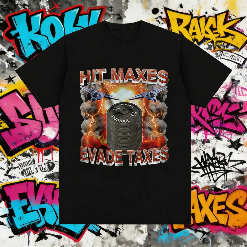 

Лето 2029, футболки с графическим рисунком Maxes Evade Taxes, забавная футболка в стиле ретро с короткими рукавами для фитнеса, мужская футболка из 100% чистого хлопка