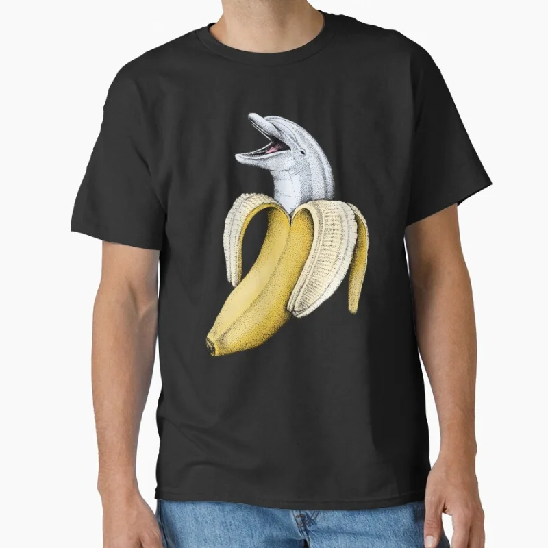 

Funny Surprise! Dolphin Banana Ahhh Time to Relax Summer humor gift T shirt for men Large size Tops S-6XL mens clothing