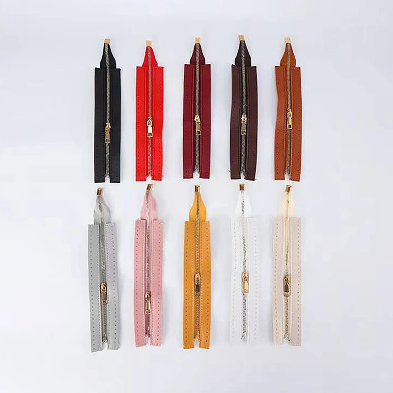 DIY Zipper For Woven Bag Hardware PU Leather Zipper Sewing Accessories Metal Zipper For Clothes Shoes Supplies