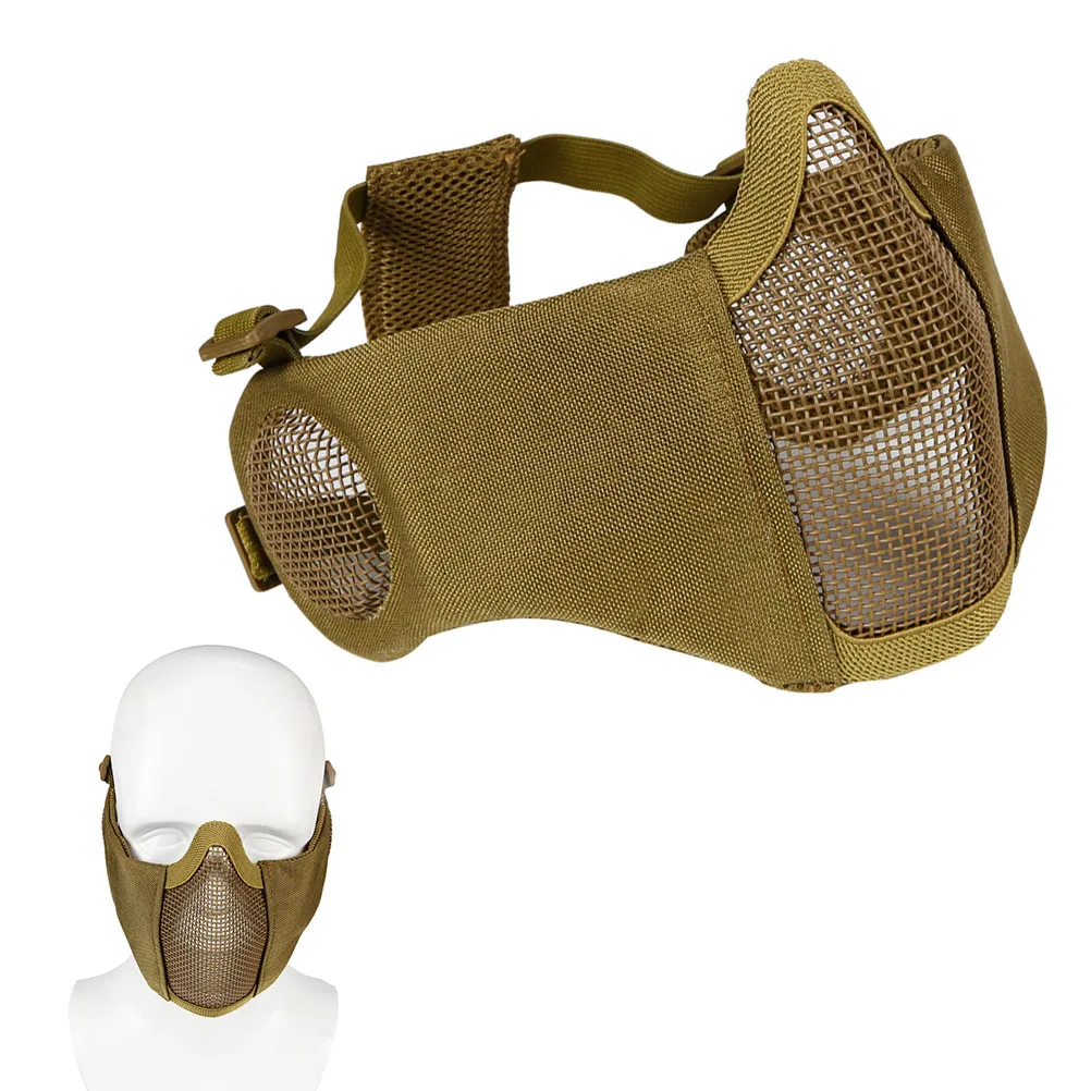 Half Face Mask Foldable Lightweight Ventilated for Outdoor Use Nylon Carbon Steel