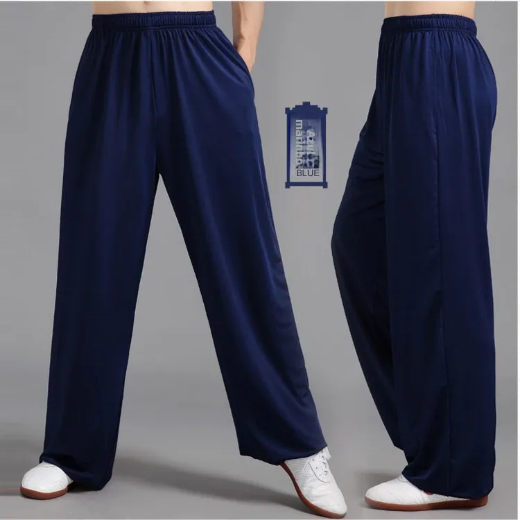Calças Lanternas de Linho e Algodão Puro com Caimento Solto para Tai Chi, Fitness e Yoga para Homens e Mulheres de Meia-Idade...