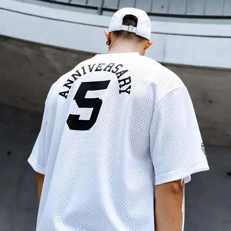 

Quick Drying Loose Sports Short Sleeved T-shirt Men's Casual Basketball Round Neck Breathable Mesh T-shirt Elastic Fitness Suit