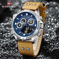 NAVIFORCE Brand Luxury Sport Watch for Men Waterproof Double Display Wristwatch Mens 2024 New Military Chrono Alarm Male Clcok