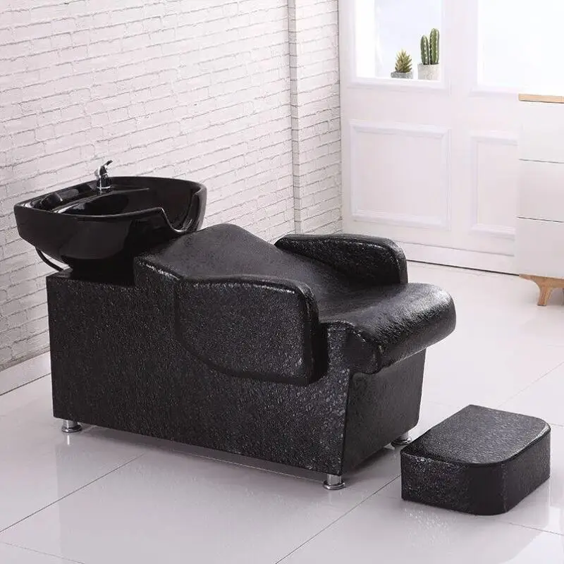 

Modern Minimalist Multifunctional Shampoo Chair Leather Durable Waterproof Semi-chaise Longue Elegante Y Duraderosalon Furniture