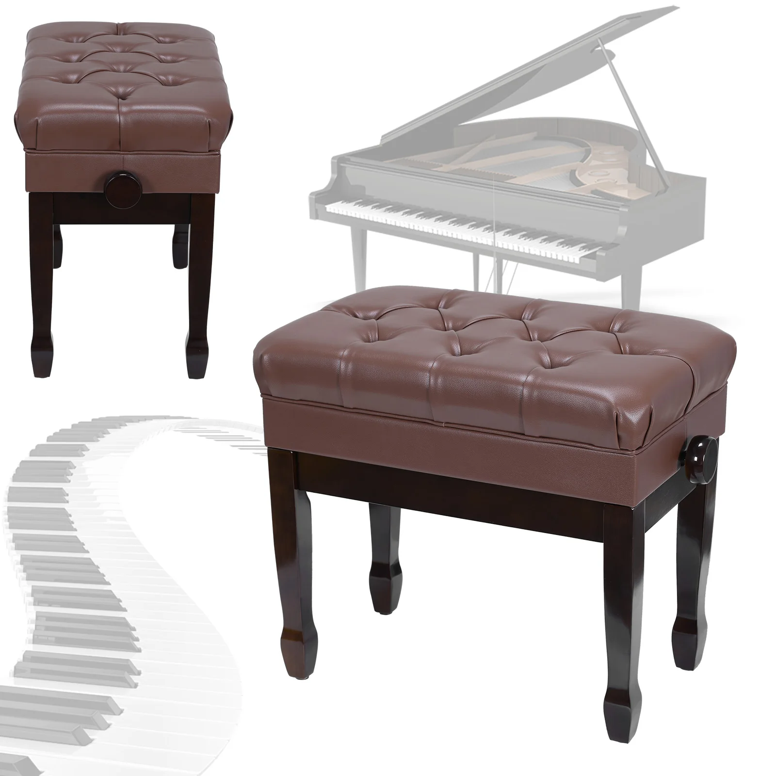 

Прочное кресло для пианино с книжным шкафом, регулируемое по высоте, дышащее, для музыкантов, для дома/музыкальной комнаты/класса