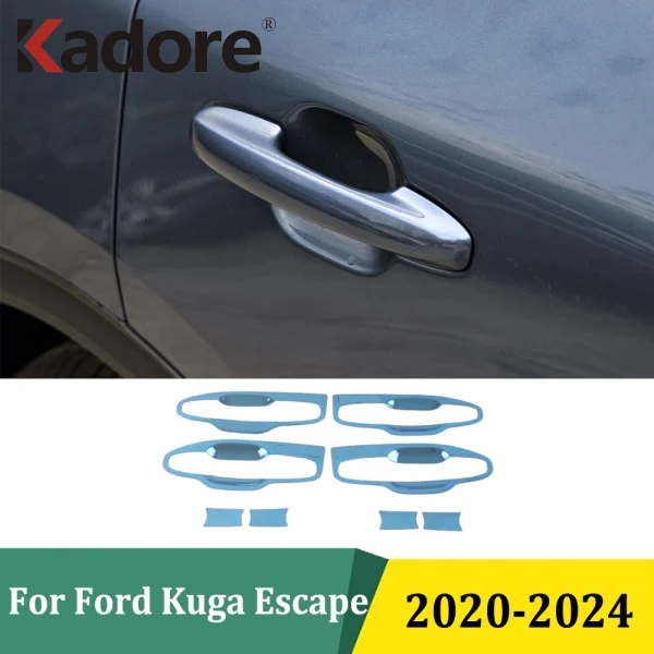 

For Ford Kuga Escape 2020 2021 2022 2023 2024 Black Side Door Handle Bowl Cover Trim Car Styling Exterior Accessories
