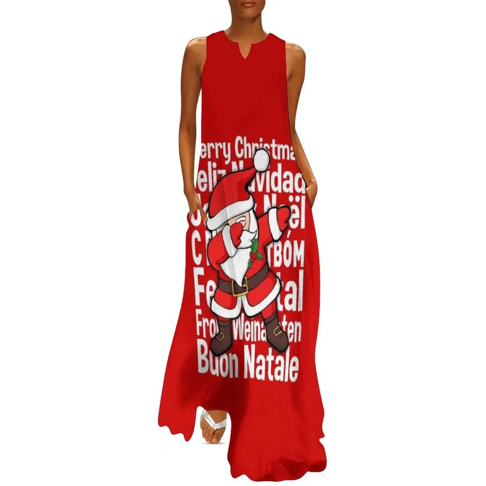 

Dabbing Santa Dab Santa Funny Merry Christmas Gift Long Dress purple dress dresses for official occasions Dress