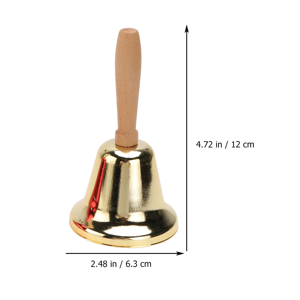 2 Pcs Wooden Handle Rattle Reception Bell Christmas Decorations Props to Open Wedding Metal Party