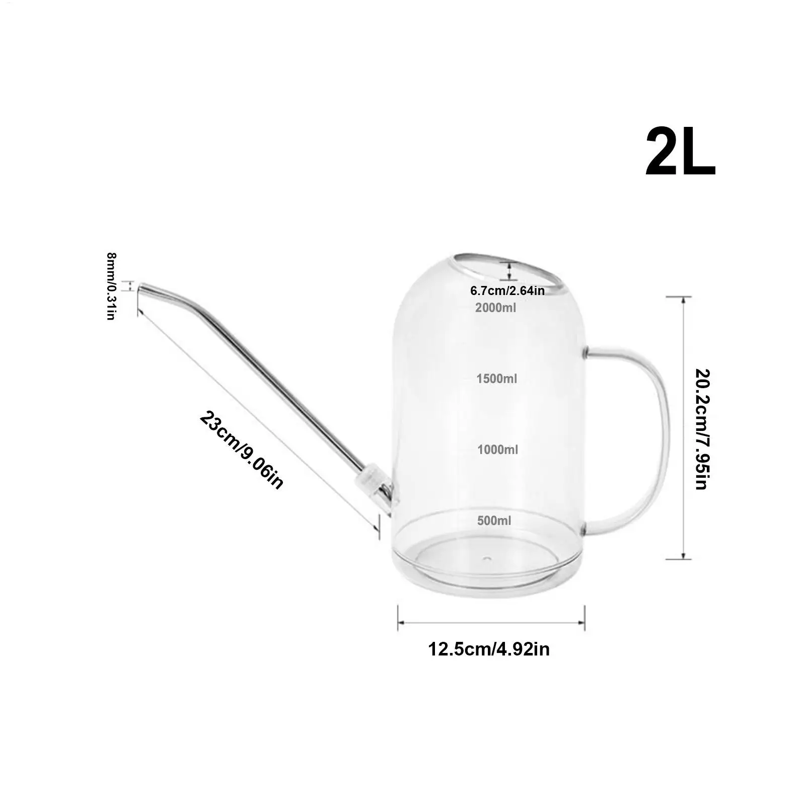 صنبور طويل مسقاة 2L علبة سقاية النباتات لصب الدقة أصائص زرع النباتات المنزلية حديقة فناء شرفة البستنة