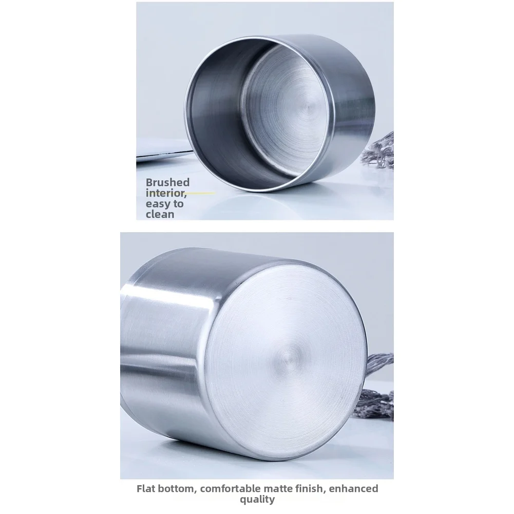 For Office Desk Desktop Garbage Container Stainless Steel Bin For Desktop For Office Flip-top Lid Compact Design Smooth Interior