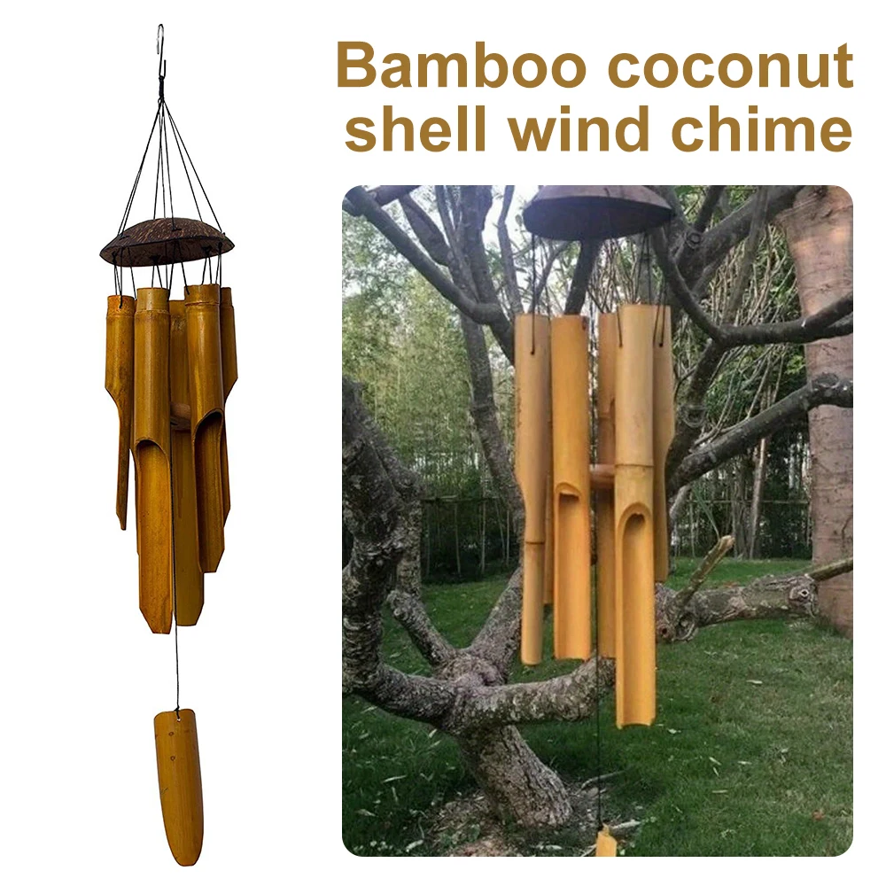 Bamboo Coconut Wind Chime Hand - Interior Design Zen 评论和价格