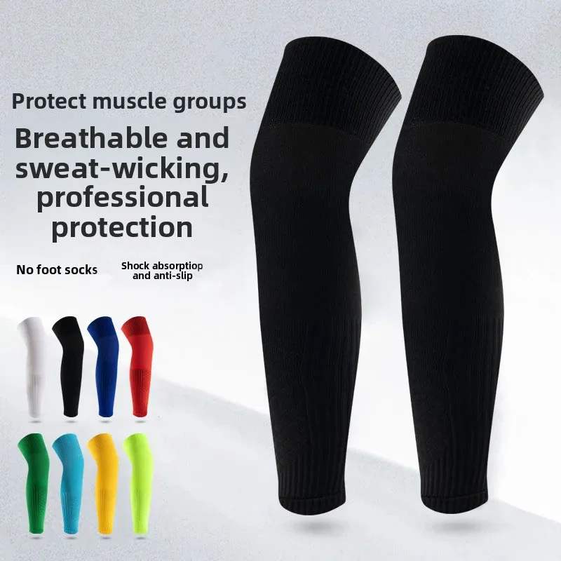 

Knee-High Compression Protective Socks Football Basketball Sweat Absorption Knitted Breathable No-Cuff Pressure Fixed Leg Covers