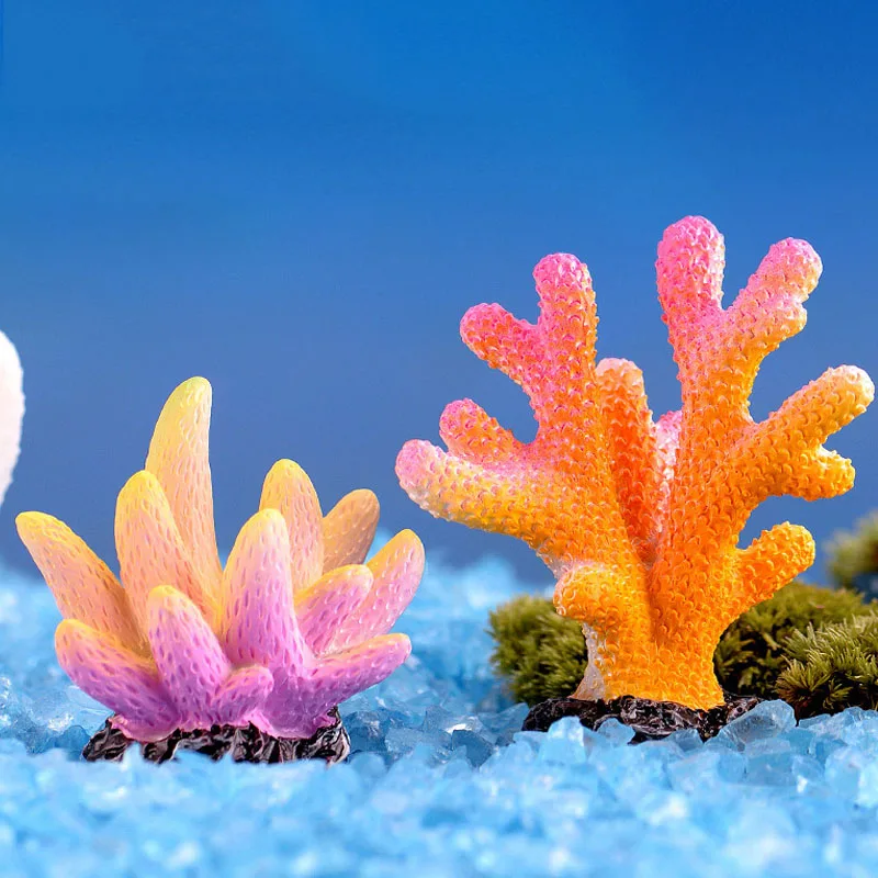 1PC Fish Tank Ornaments Aquarium Decor Fairy Garden Resin Reef Rock Artificial Coral Simulation Starfish Landscape Making