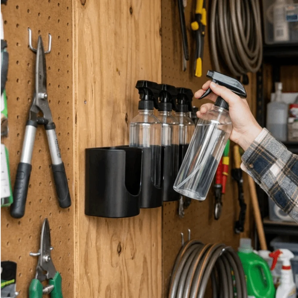 4 Slots Spray Bottle Holder 3D Printed Wall Mounted Spray Can Holder Plastic Space Saving Paint Can Holder Workshop